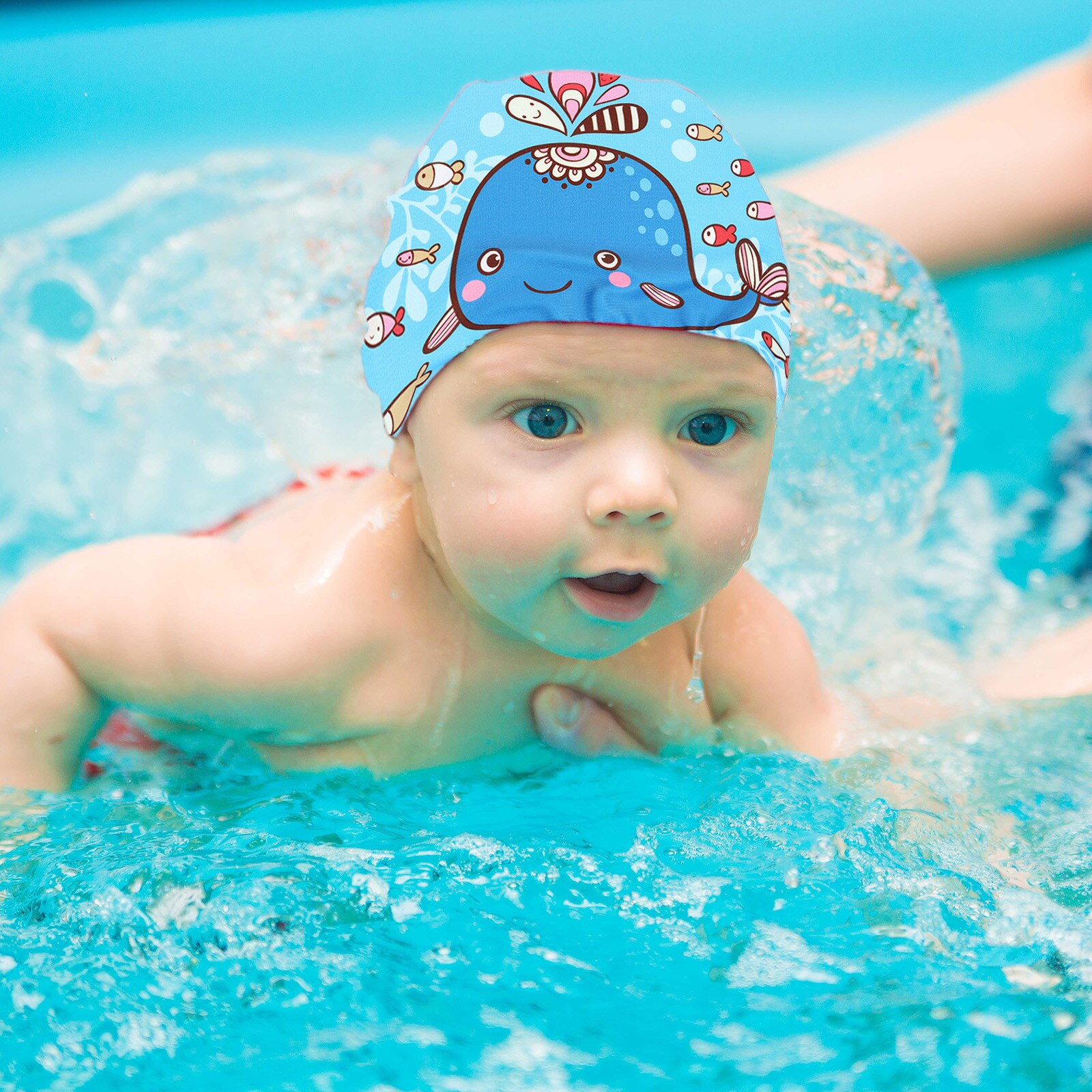 Bonnet De Bain Bébé Nageur AQUARAPID Bobo - Taille Unique Jaune Fuschia à Motifs