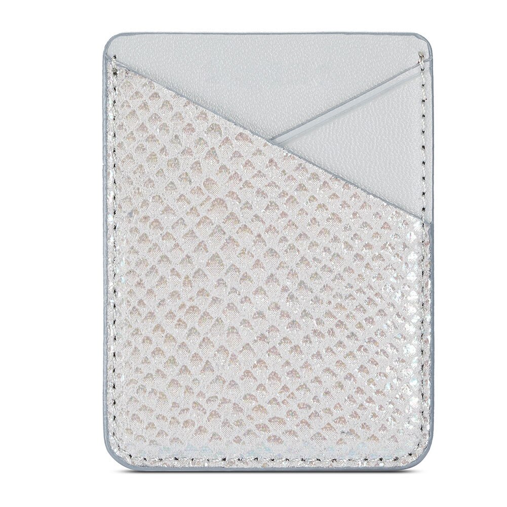 Beutel Tragbare Lagerung Aufkleber Universal- PU Leder praktisch Kreditkarte Zurück Tasche Stock-auf Karte Halfter Brieftasche Klebstoff: grau