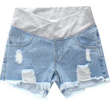 Frühling sommer mutterschaft kurzen hosen schwangerschaft shorts schwangere jeans mutterschaft shorts Herbst bauch denim hosen Lose M/L/XL/XXXL: light blue / 3XL