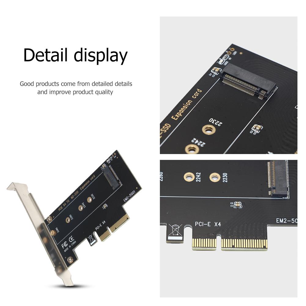 Ssu EM2-5001 Pci-E 3.0 X4 Om Nvme M.2 Ngff M Sleutel Ssd Riser Uitbreidingskaart