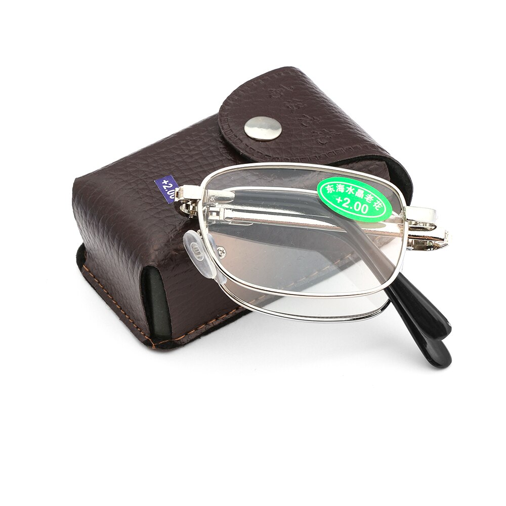 Gafas de lectura plegables Unisex, lentes magnéticas sin montura, ultraligeras, con caja, para el cuidado de la visión + 1,0 ~ 4,0, 1 par