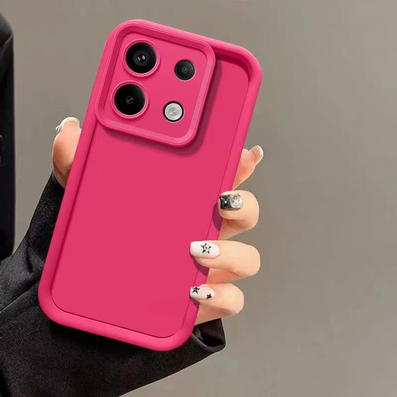 Custodia in silicone per obiettivo fotocamera in tinta unita per Xiaomi Redmi Nota 13 pro più 4G 5G coperchio posteriore