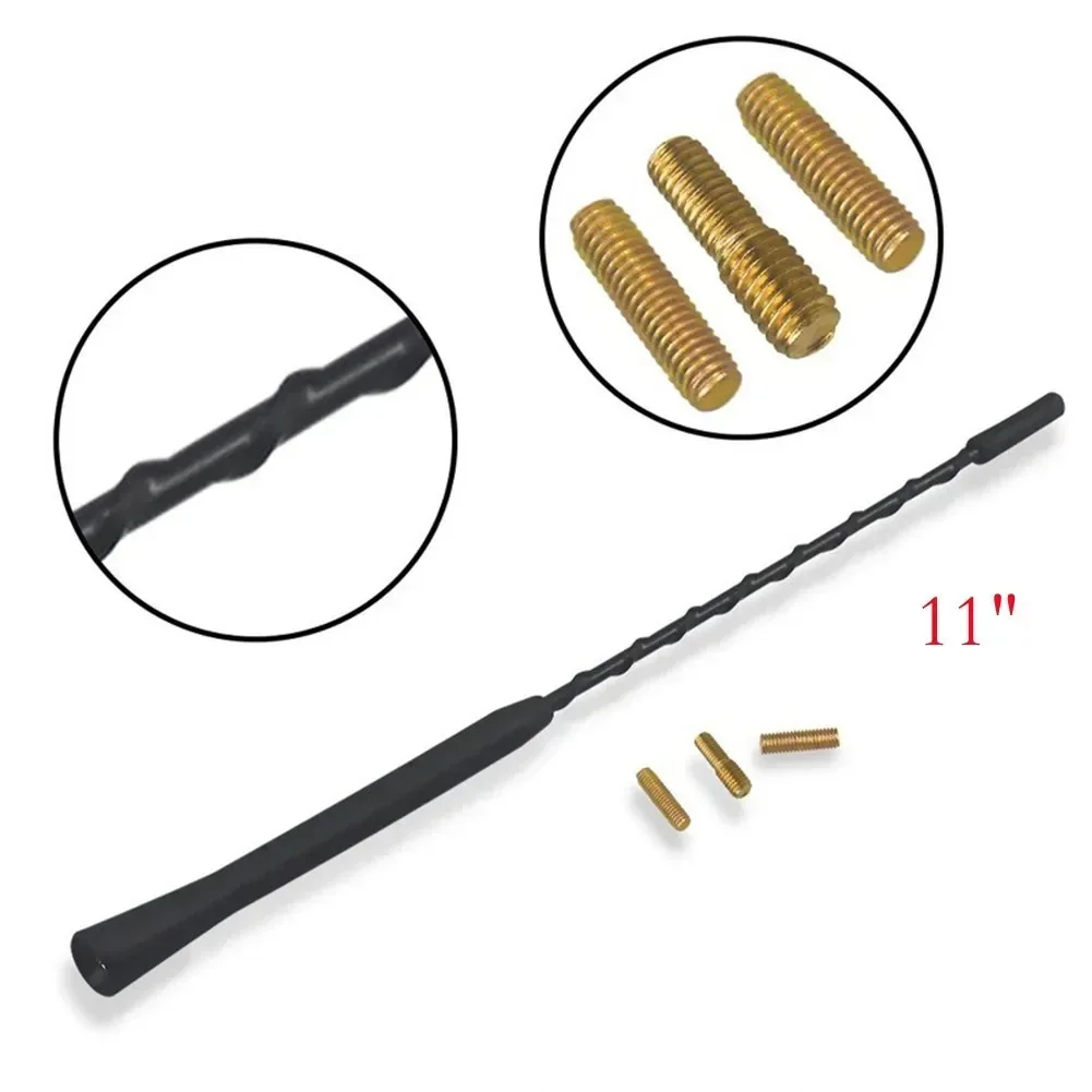 1x Car Aerial + M5 M6 Type Screws Robust Antenna For Long-term UV Exposure 9" 11" 16" Optional Length Plug And Play Aerial: Dark Grey