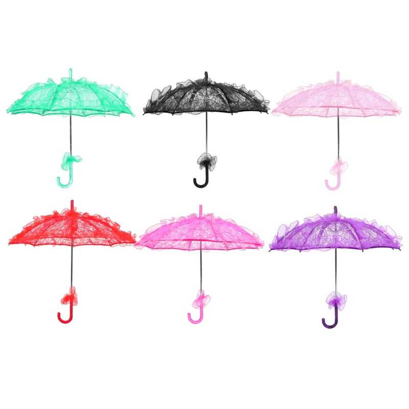 artificial flowers Wedding Bride Umbrella Unique Foldable Lace Fabric Parasol Umbrella Performance Props for Needlework