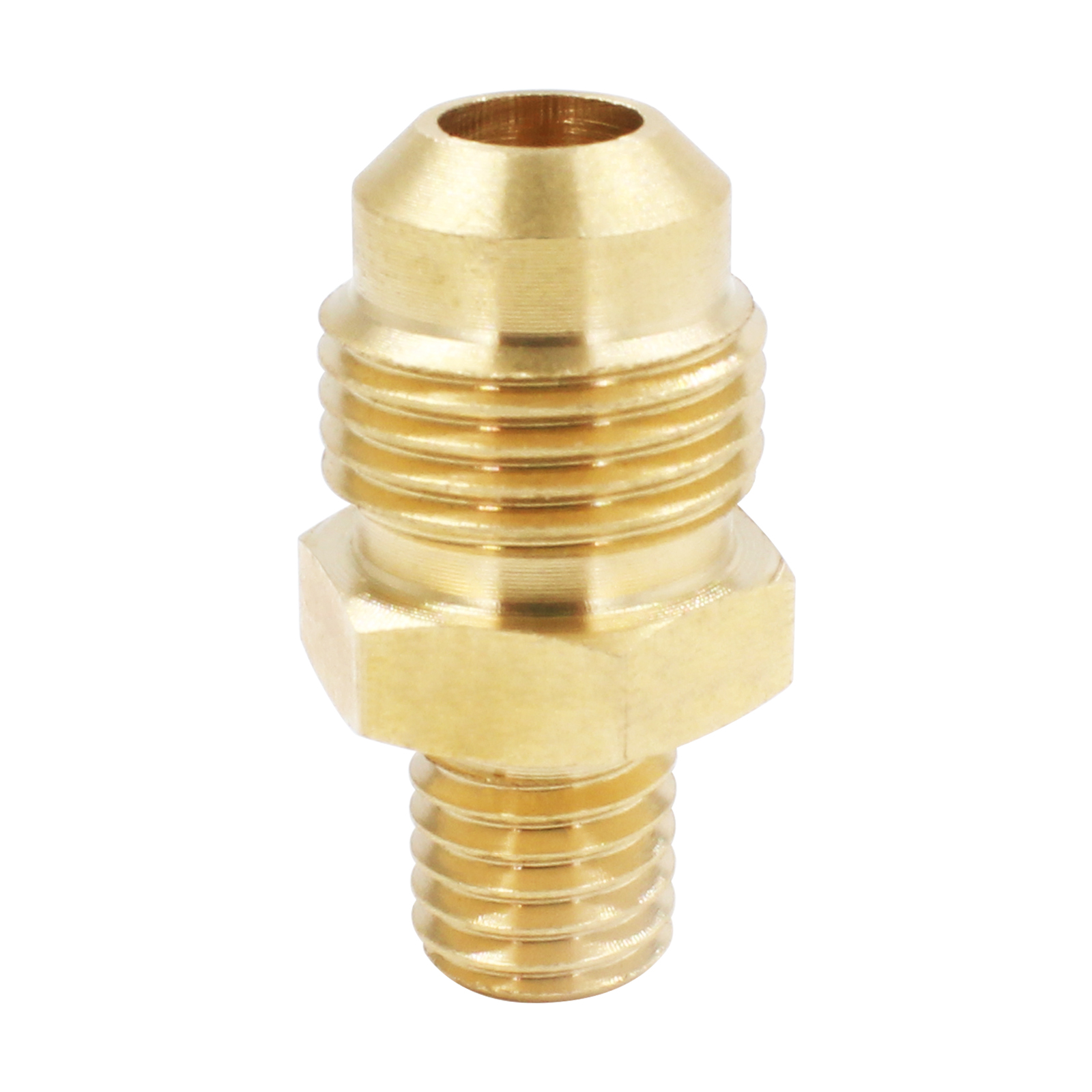Earth Star Brass Propane Gas Jet Nozzle Sprayer 1.96mm Orifice with 3/8" Male Flare and M10x1.5mm Thread for Burner Inlet