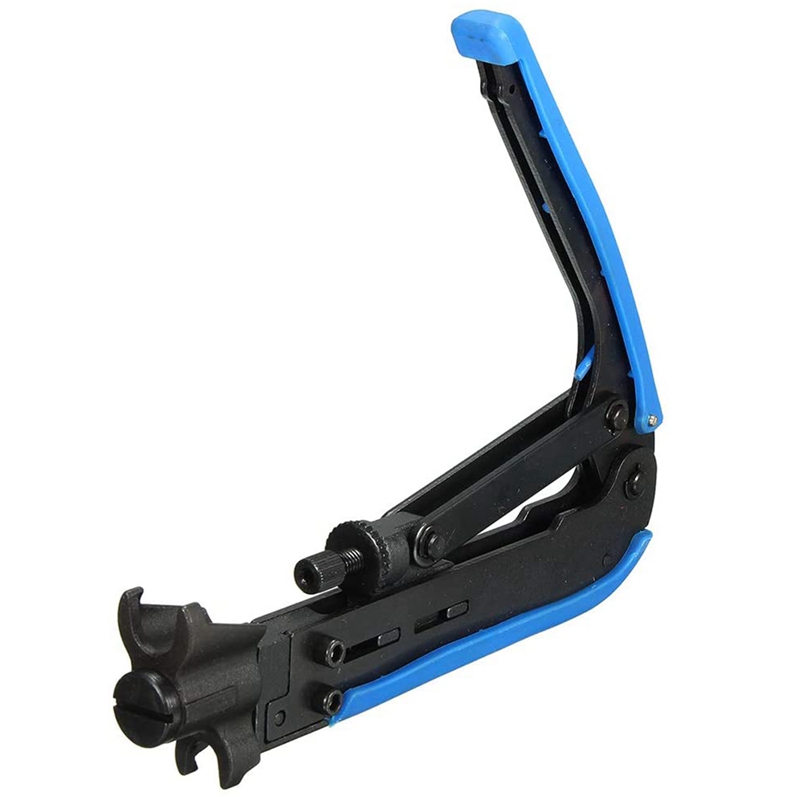 RG6 Compression Tool Coax Cable Crimper Kit RG6 RG11 RG59 F81 with 20PCS F Compression Connectors - BlueYellow