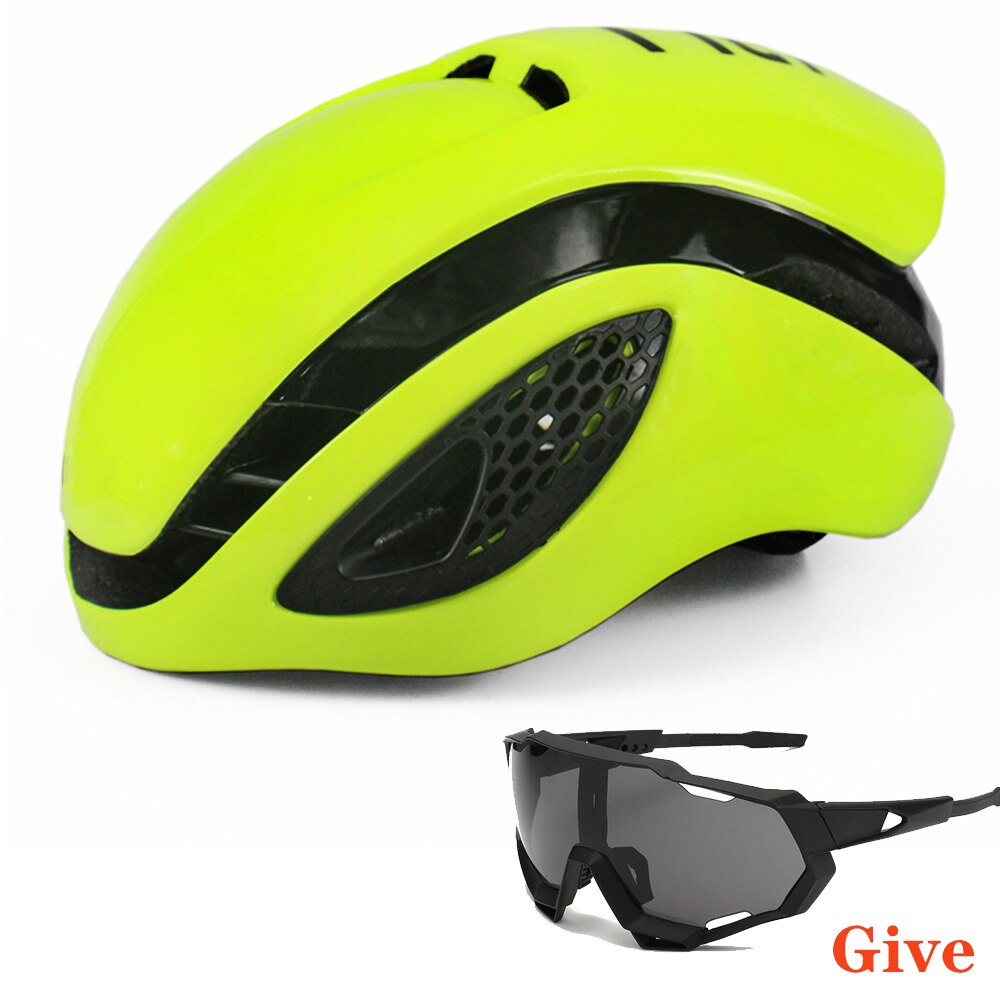 Unisex Aero Bicycle Helmet Air Integrally Road Bike Helment Mens Time-Trial Women Mountain Bike Safety Caps Riding Hats 54-60cm: Silver light green