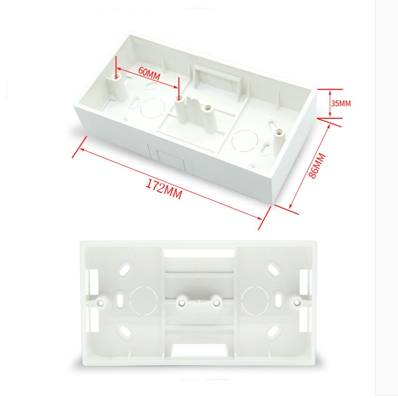 86 Type 2 Gang 3 Gang 4 Gang Switch Socket Base Outfit Junction Box Surface Mount Bottom Box Wall Switch Socket Dark Box White