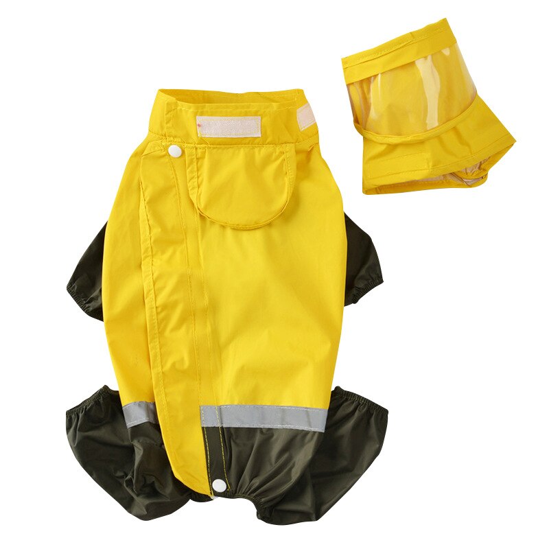 Andningsbar liten hund regnrock vattentät husdjursvalp hundkläder utomhusrock regnjacka reflekterande medium hund poncho fyra ben
