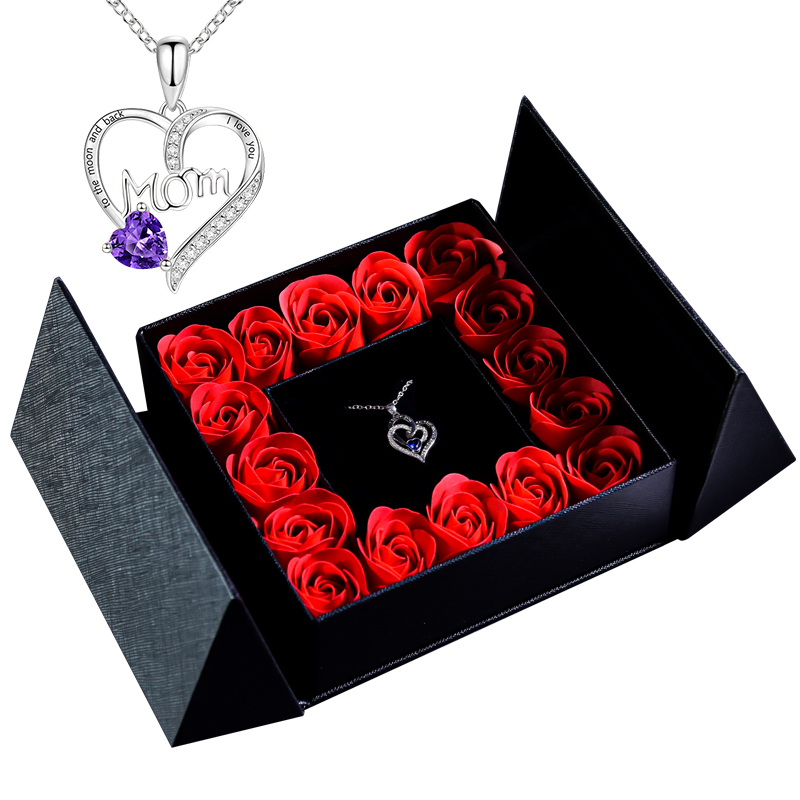 Cadeaus voor vrouwen Sieraden Hanger Ketting/w Zeep Eeuwige Roos Geschenkdoos Moederdag Ketting Sieraden Huwelijksverjaardag: Antique Copper Plated