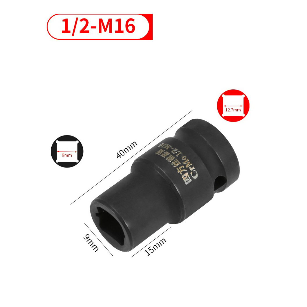 Douille de robinet carrée de 1/2 pouces, 1 pièce, M6-M24, pilote carré, adaptateur de douille ou clé à cliquet pneumatique: Gris clair
