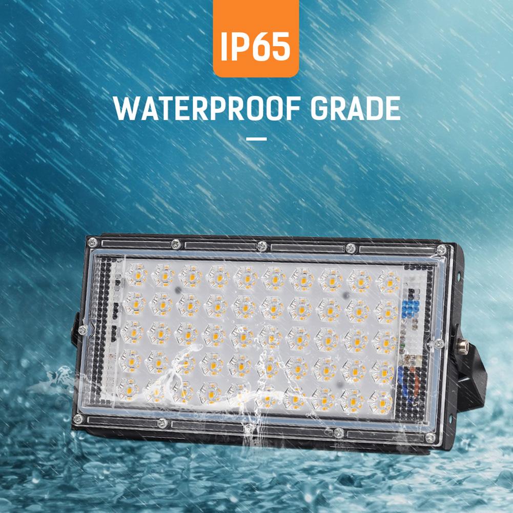 ledet flomlys 50w vanntette  ip66 utendørs ledet reflektorlys hagelampe  dc 12v spotlights gatebelysning sikkerhetslys