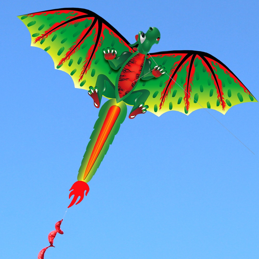 3D Draak 100M Vliegeren Enkele Lijn Met Staart Vliegers Outdoor Kinderen Leuk Speeltje Kite Familie Buitensporten Speelgoed vliegers Voor Volwassenen