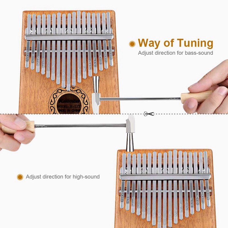 17 teclas Kalimba pulgar Piano dedo Piano juguetes musicales con Tune-Hammer y libro de música