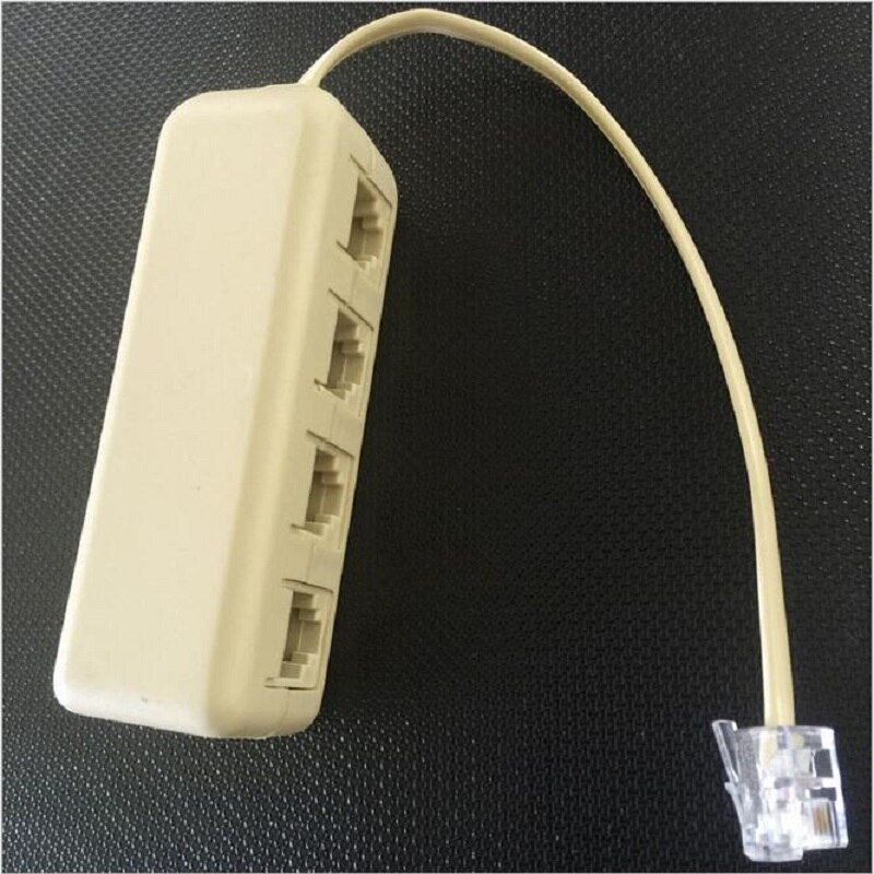 RJ11 6P4C om 6P4C 4Way Telefoon Kabel Modulaire Splitter Adapter RJ11Communication Junction Box Modulaire Splitter adaptador blanco