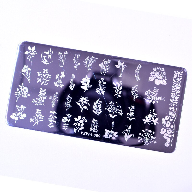 12*6cm szablony do zdobienia paznokci płytka do stemplowania kompozycja z kwiatów szablony do stempli geometrycznych obraz szablon do zdobienia paznokci: L009