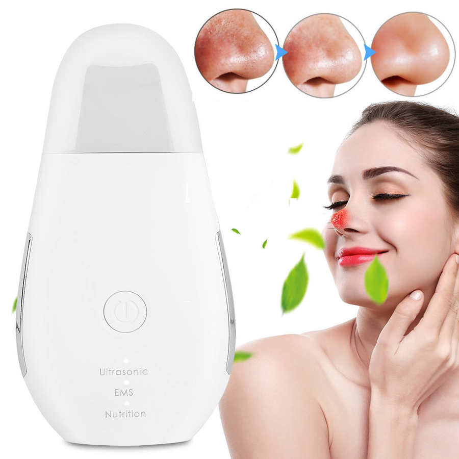 Hushålls ultraljud hudskrubber ems mikroström pormask borttagning ansikte porrengörare jonimport ansiktsrengöringsmaskin