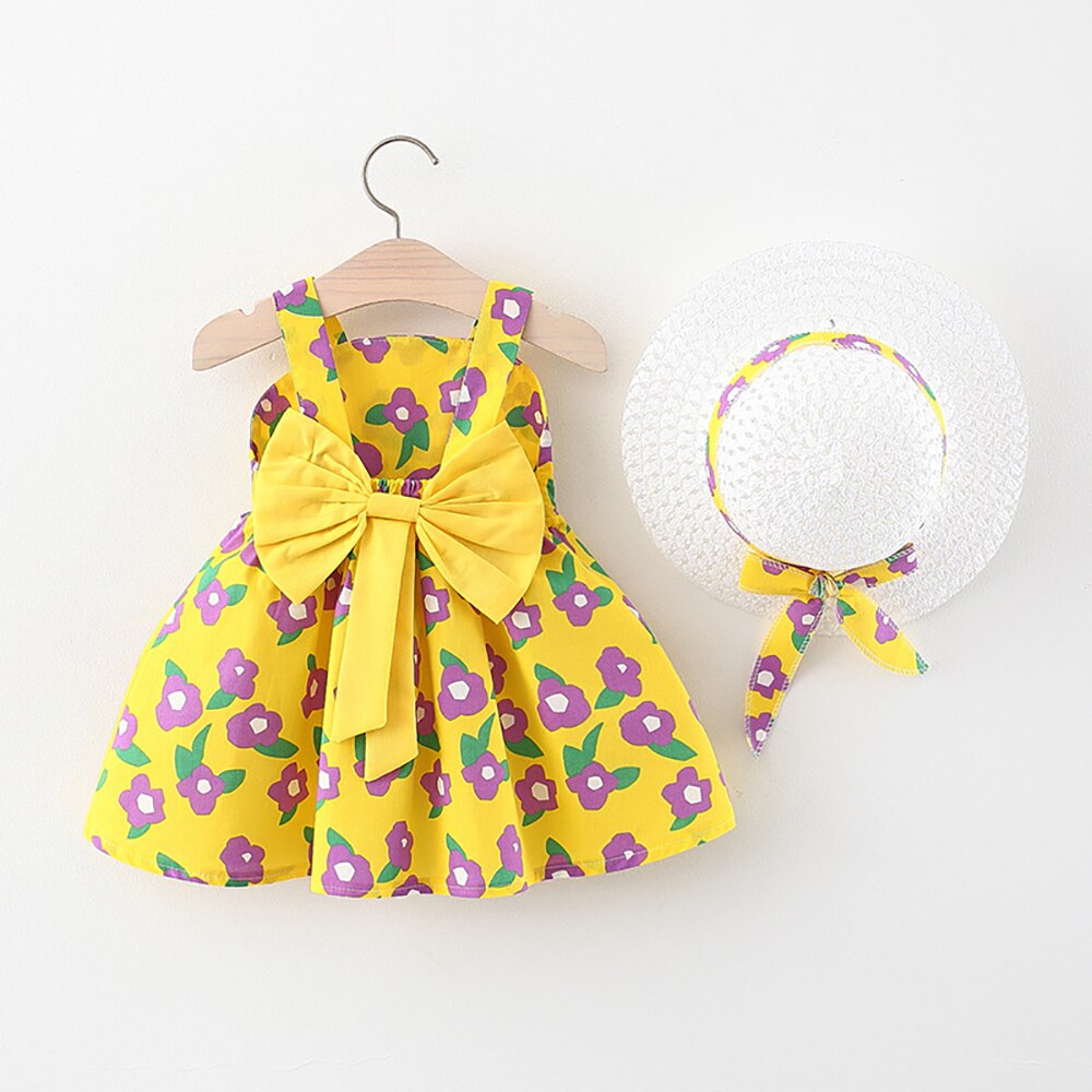 LZH-vestido de princesa para niñas, ropa infantil con tirantes, estampado de , 1-2-3-4 años, verano 2022: yellow / 4T 110