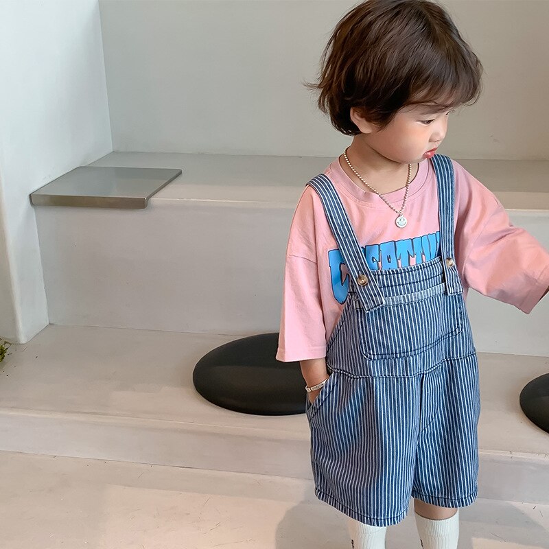 Pantaloncini da tuta casual a righe per ragazzi estivi 1-6 anni pantaloncini per bambini con cinturini allentati