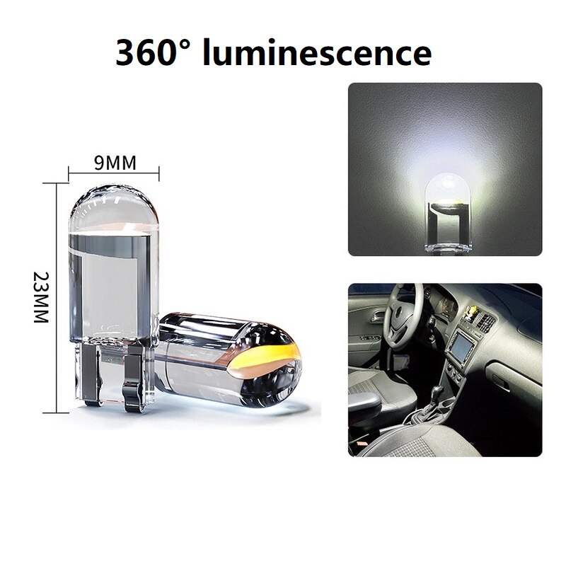 Ampoule LED pour intérieur de voiture T10 W5W 194 12V DC12V, 2/10 pièces, lumière blanche, jaune, rouge, glace, bleu, vert, rose, pour Parking latéral