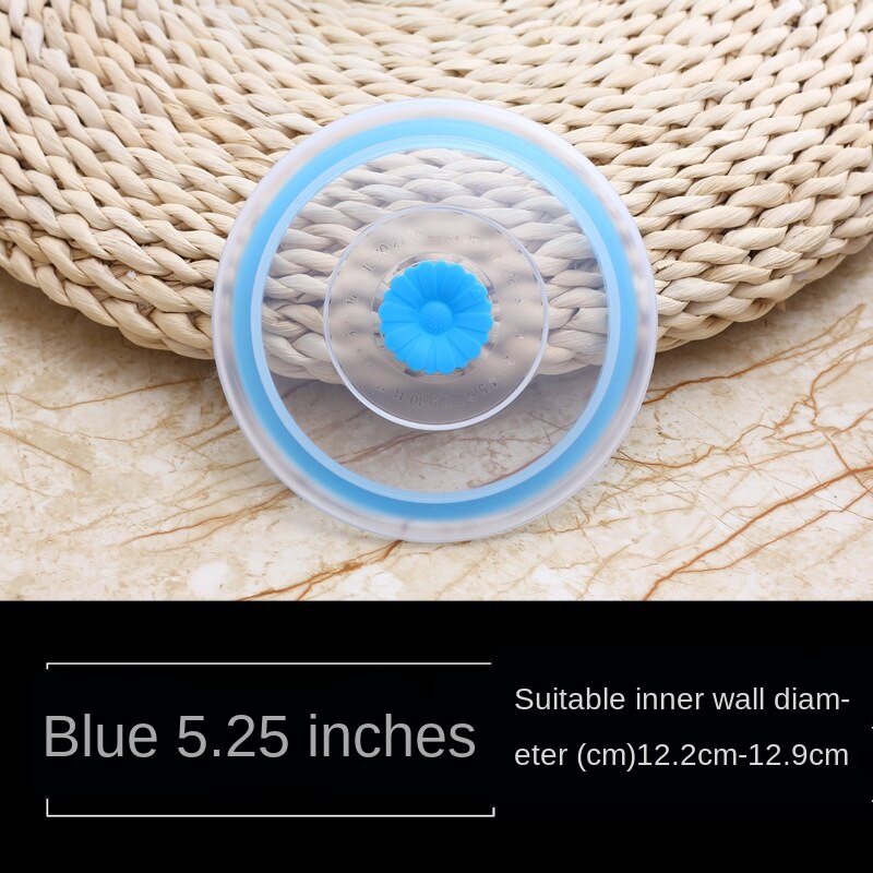 Reusable Food Packaging Cover Silicon Food Fresh-Keep Sealing Cap Vacuum Stretch Silicone Lids Kitchen Silicone Cover: Blue 5.25 inches