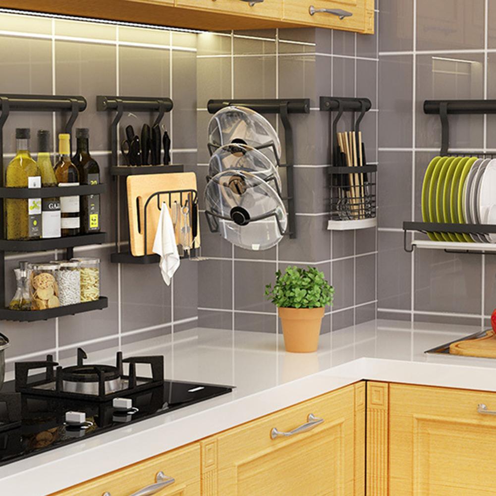 Pot Lid Rack Wall-mounted Durable Stainless Steel Punch-free Bowl Holder For Household Restaurant Kitchen