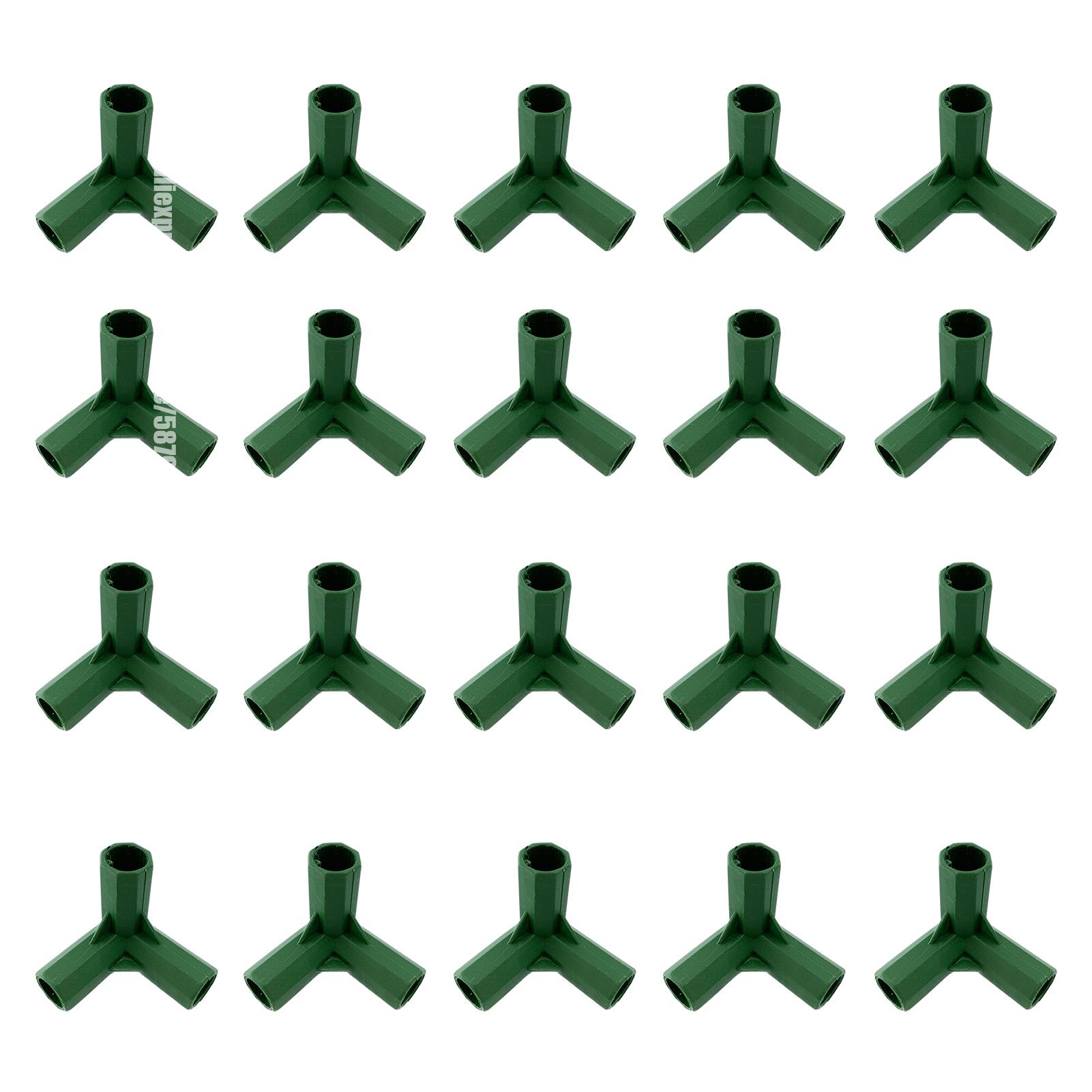 11MM Plastic Garden Pillar Connectors Greenhouse Frame Joints 3Ways 4Ways Tee Connector Plant Shelf Support DIY Fittings: 20pcs 3D 3ways