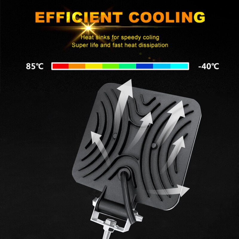 Mini bil led arbejdslys 126w firkantede led terrængående køretøj lastbil lygter spotlight led lys bar 6000k hvidt lys