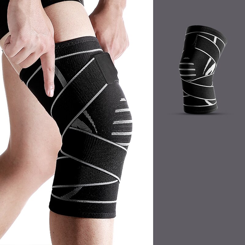 1PC Sports Kneepad Kneecap Men Pressurized Elastic Knee Brace Knee pads support belt for Running Basketball Fitness rodilleras