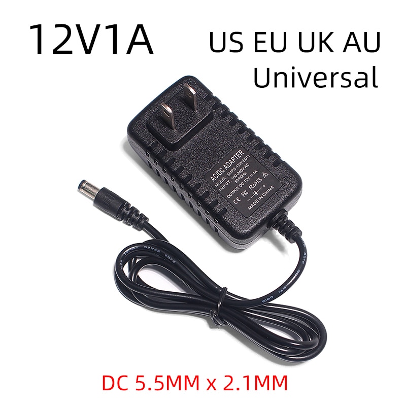 Ac100-240v 12V 1a 12W Dc Ac Adapters Dc12v Us Eu Uk Au Plug Universele Power Adapter Voeding Voor cctv Led Light Strips