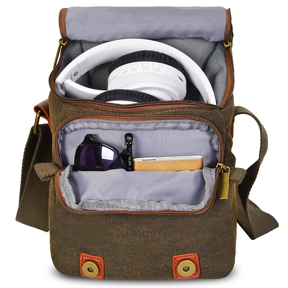 Schokbestendig Camera Schouder Tas Lichtgewicht Vintage Waterdichte Canvas Tas Compatibel Camera Apparatuur En Accessoires