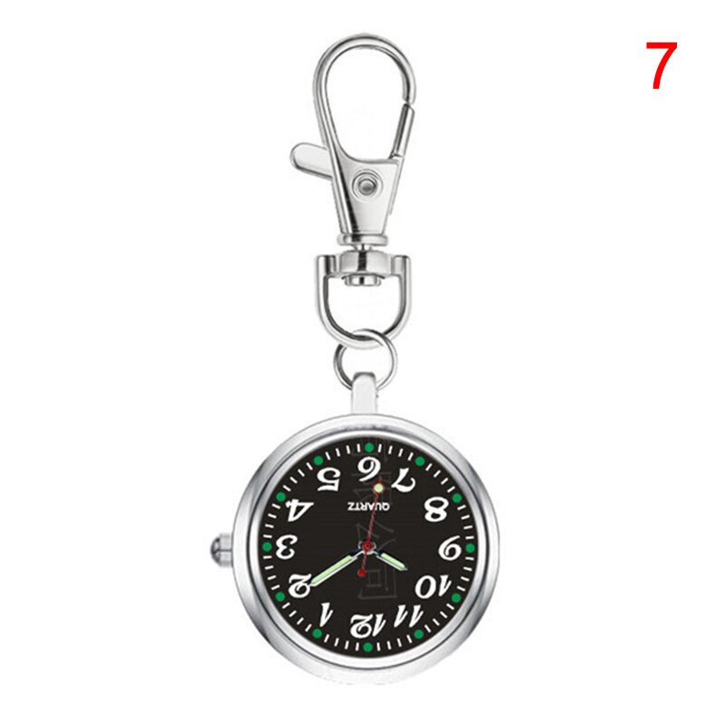 Llavero con reloj de bolsillo de cuarzo para hombre y mujer, colgante portátil con esfera redonda, H9