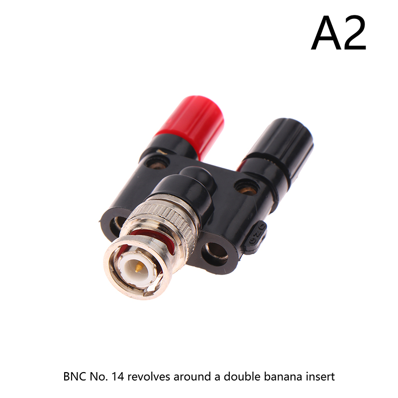 1Pc Adapter BNC Auf Bananen Stecker & Buchse Banana Weibliche Jack Buchse Binding Post RF Coax koaxial Splitter Konverter: Dark Grau