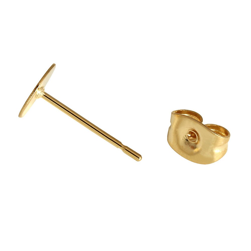 Poteaux de boucle d'oreille en acier inoxydable, 3/4/5/6/8/10/12mm, pour le bricolage et la fabrication de bijoux, 50 pièces/lot