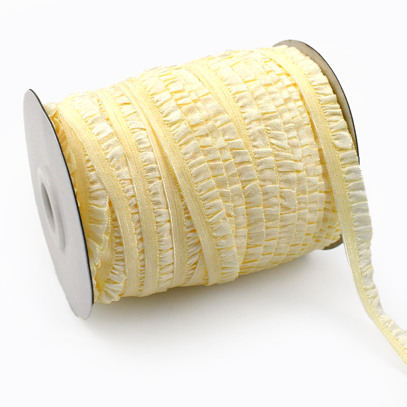 5/10/20M 10mm Meetee Ruffled Elastic Band for Sewing Pleated Stretch Lace Trim Rubber Ribbon Hairband Elasticity Tape Accessory: Gun Metal / 1.5M