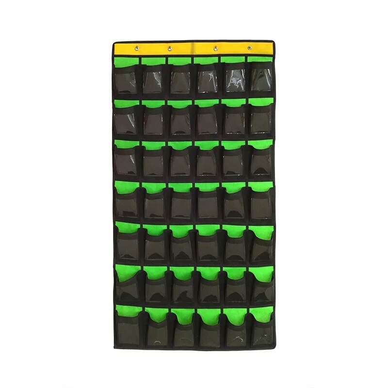 56 Pockets Waterproof Oxford Fabric Storage Hanging Bag Numbered Classroom Charts For Cell Phones Organizers Purple Blue Navy