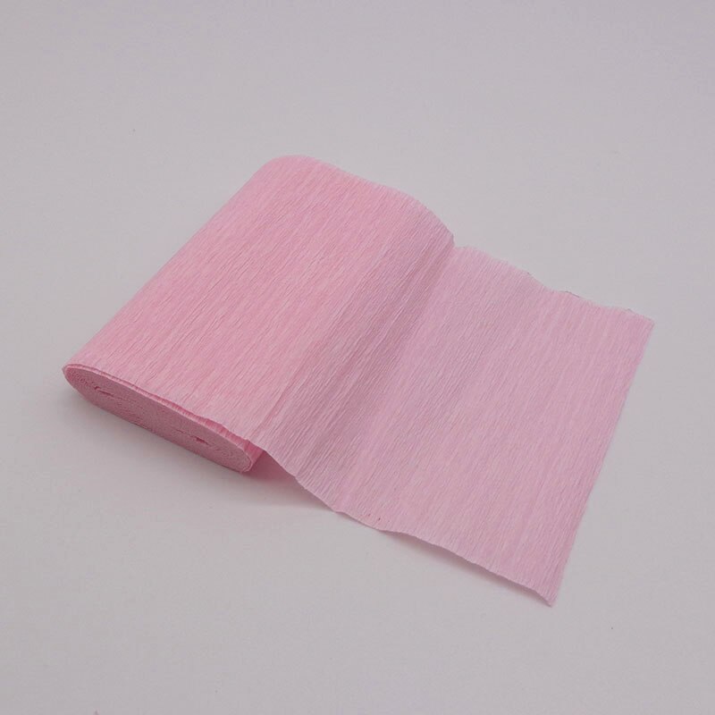 250*15cm Crinkled Crepe Paper Flower Wrapping Craft DIY Paper Streamer Scrapbooking Origami Party Decoration Packing Material: Light Pink