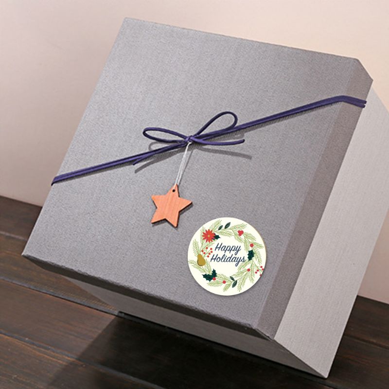 500 Pcs / Roll Sealing Sticker Labels Happy Sticky Stickers Baking Paper K4UA