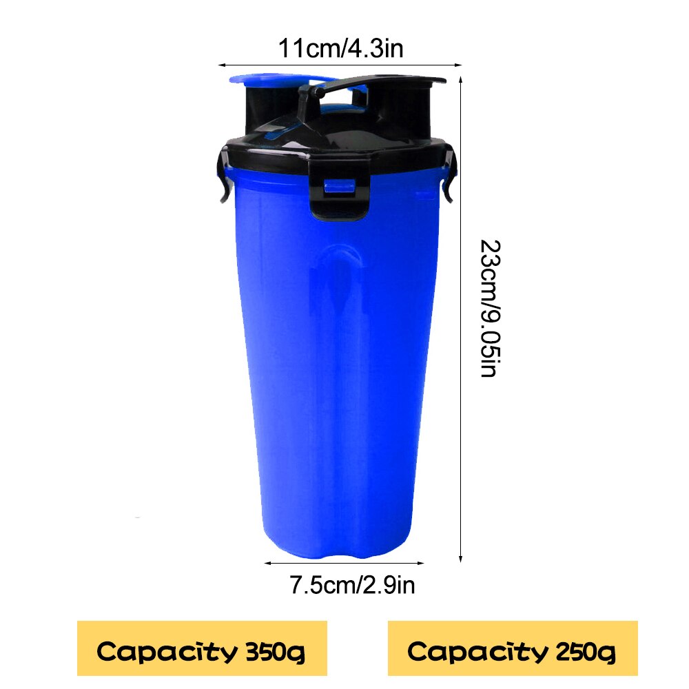 Matka lemmikkieläinten vesipullo koiran juoma-annostelija kulho 2 in 1 kannettava koiran muki 350ml/12oz vesi- ja 250g välipalaruokaastialle  #15: 8