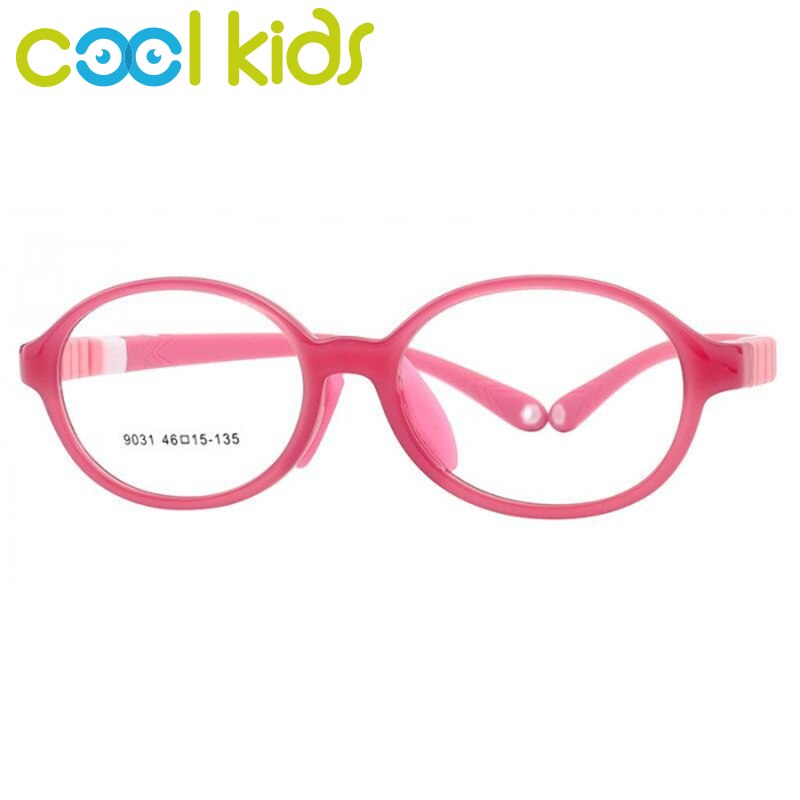 COOL KIDS Glasses Frames TR90 Soft Spectacles Frames Boy Girl Eyeglasses Frames Optical Child Glasses Frame Round Myopia Glasses: 9031C5