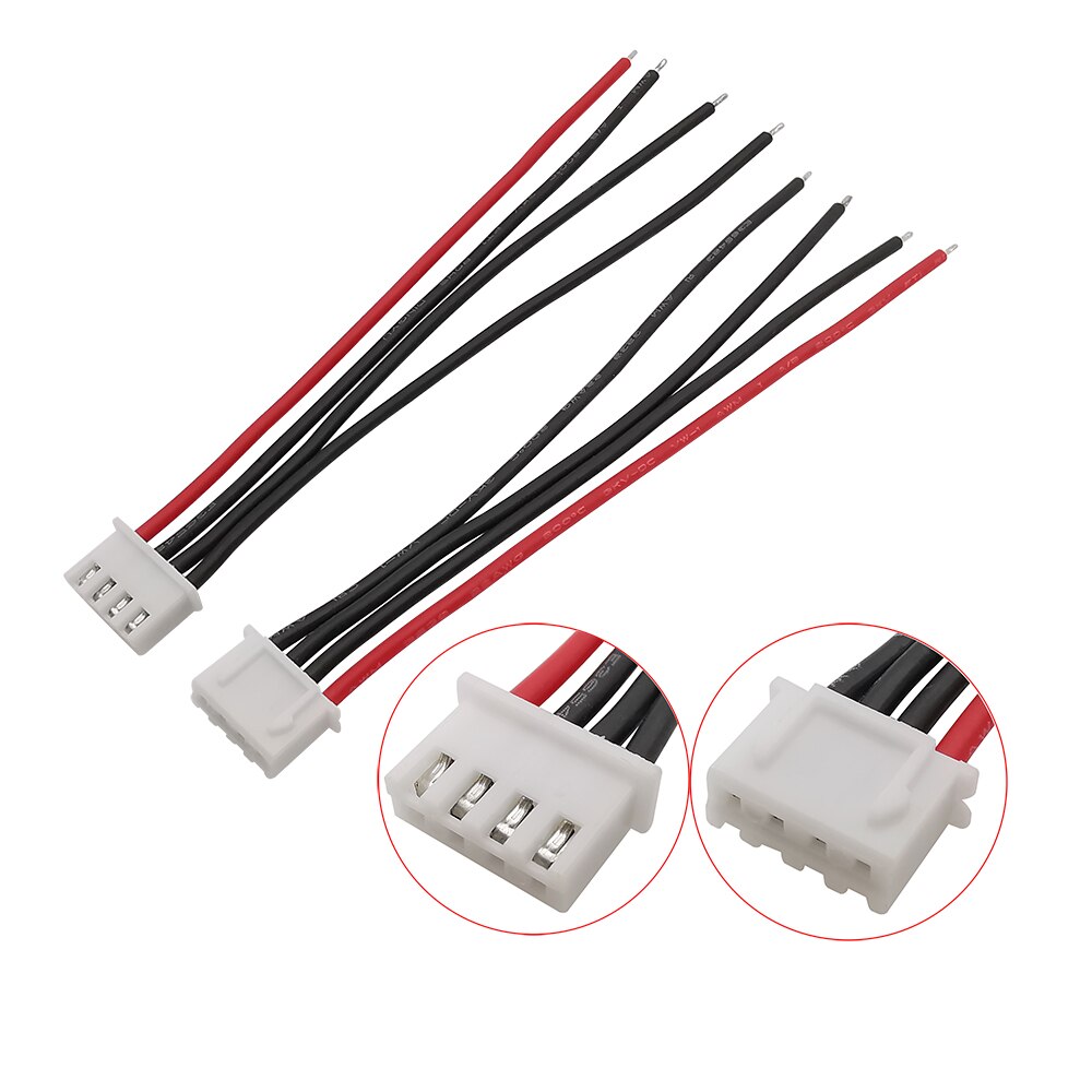 Conector JST XH de 5/10 piezas, 1S, 2S, 3S, 4S, 5S, 6S, 7S, cargador de batería LiPo, Cable balanceador de 10cm, 15cm, 20cm, cables de silicona 22AWG: 3S 4Pin / 10Pcs / 20CM