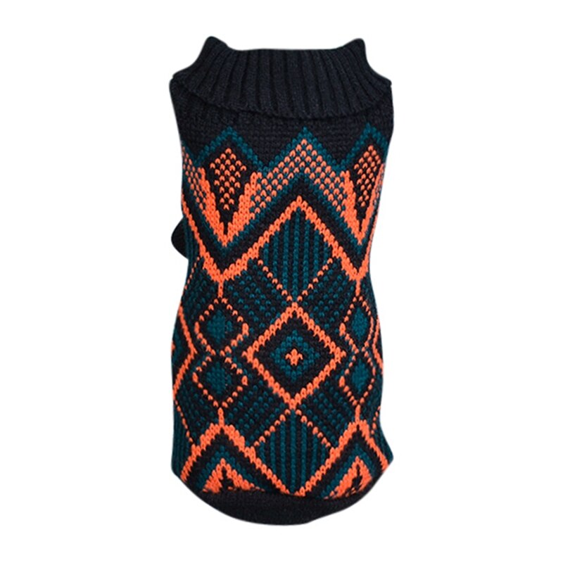 Huisdier Gebreide Trui Hond Herfst En Winter Warm Kostuum Plaid Hond Verdikking Trui Puppy Trui Jumper Kleding Kleding: Zwart / XL