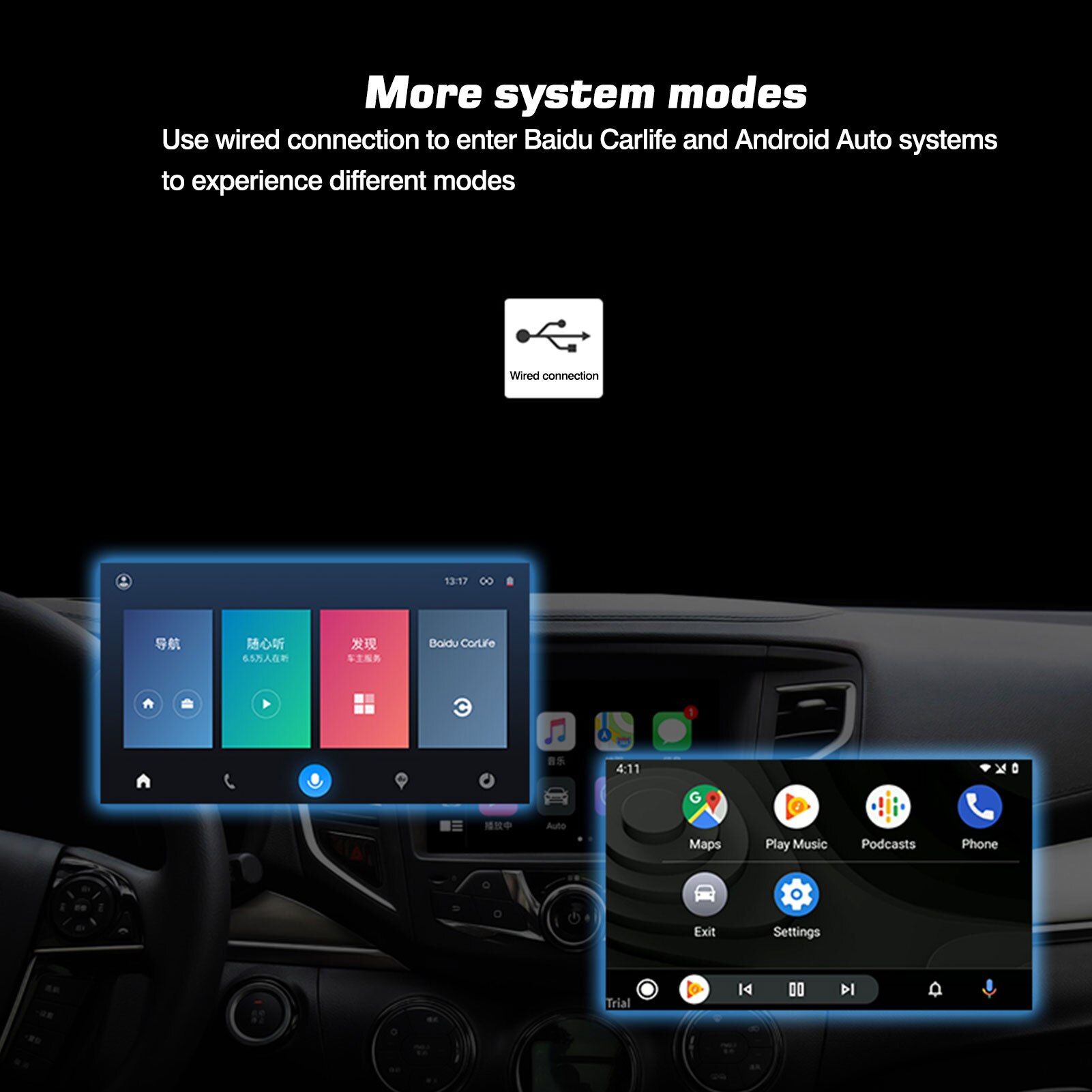 Android Navigation Carplay Module Apple Android Auto Car-machine Interconnection Mobile Phone USB Connection Map
