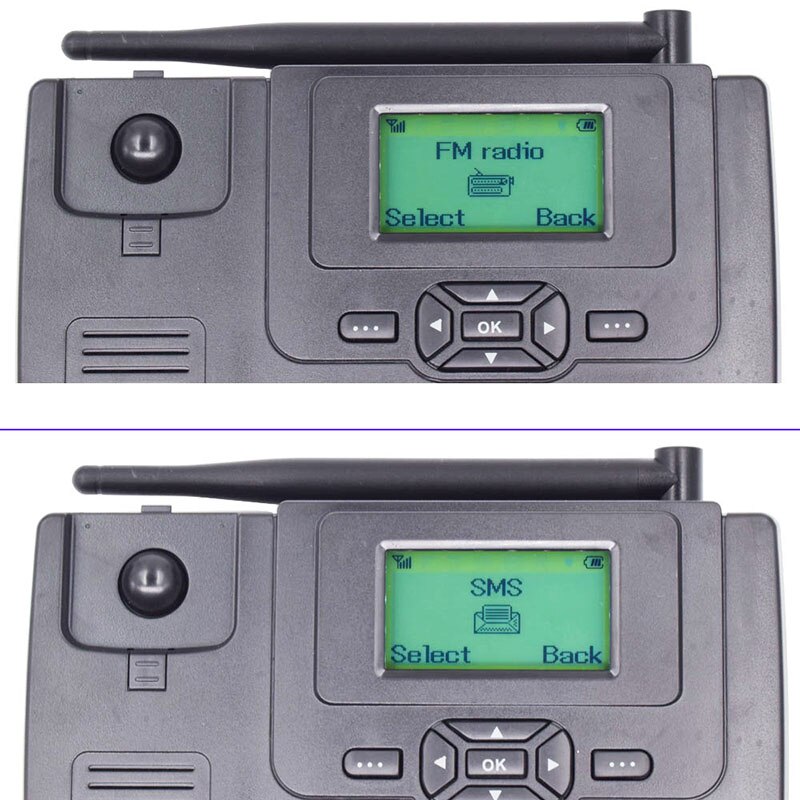 GSM SIM Karte Schreibtisch Drahtlose Telefon Hause Festnetz Telefon Zauberstab Halterung Mit FM Radio Feste Radiotelephone verdrahtet Telefon Hause Schwarz