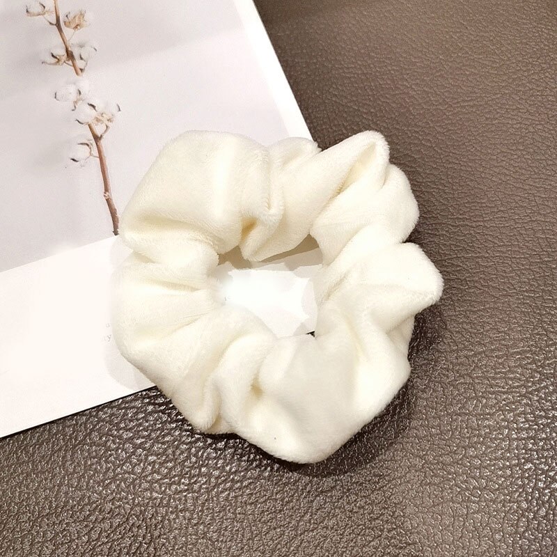 Winter Koe Kleur Haar Touw Vrouwen Fluwelen Chouchou Rubber Band Zachte Warme Elastische Haarbanden Kerstcadeaus Haaraccessoires: B7