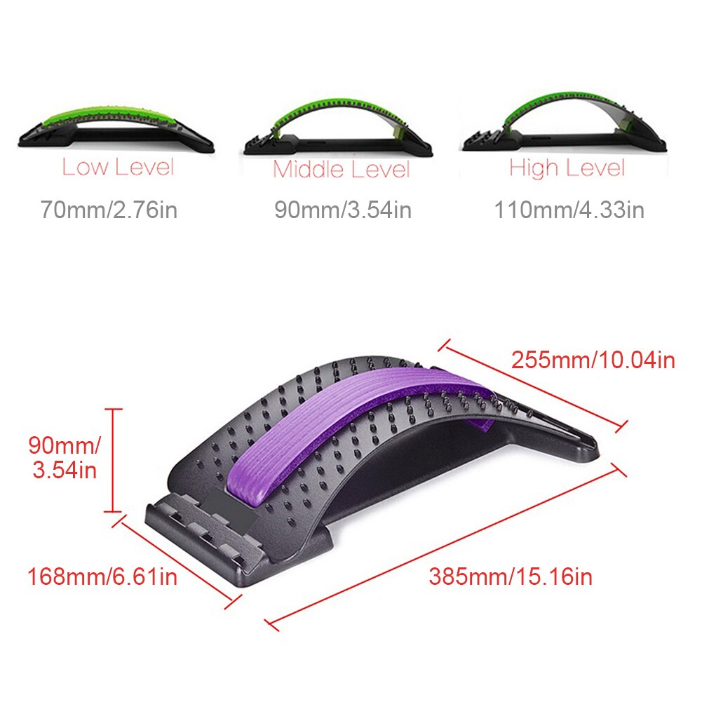 1pc ryg stretch udstyr ryg massager båre fitness lændestøtte afslapning mate rygsøjlen smertelindring massageador