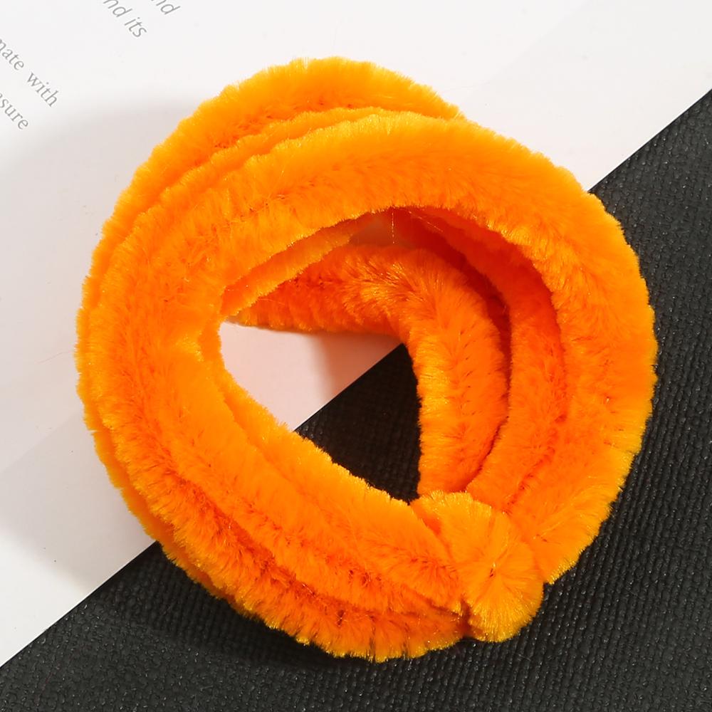 1 meter 10mm chenille stilke piberensere børn plys pædagogisk legetøj farverigt piberenser legetøj håndlavet gør-det-selv forsyninger: Orange gul