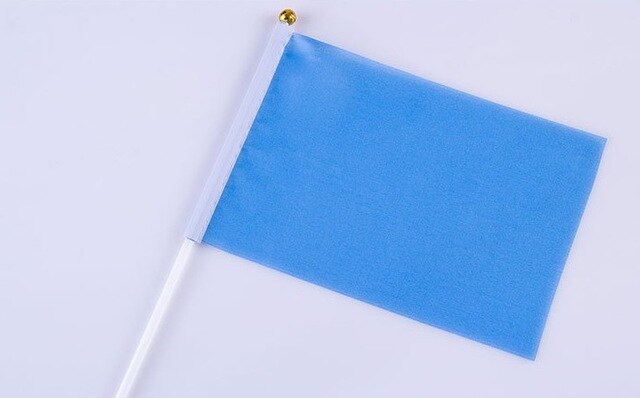 14X21cm Kleine Vlaggen Zwaaien Rood Geel Blauw Groen Roze Kleur Drijvende Vlag Pure Kleur Vlaggen Ochtend Oefeningen Vlag Gratis: blue