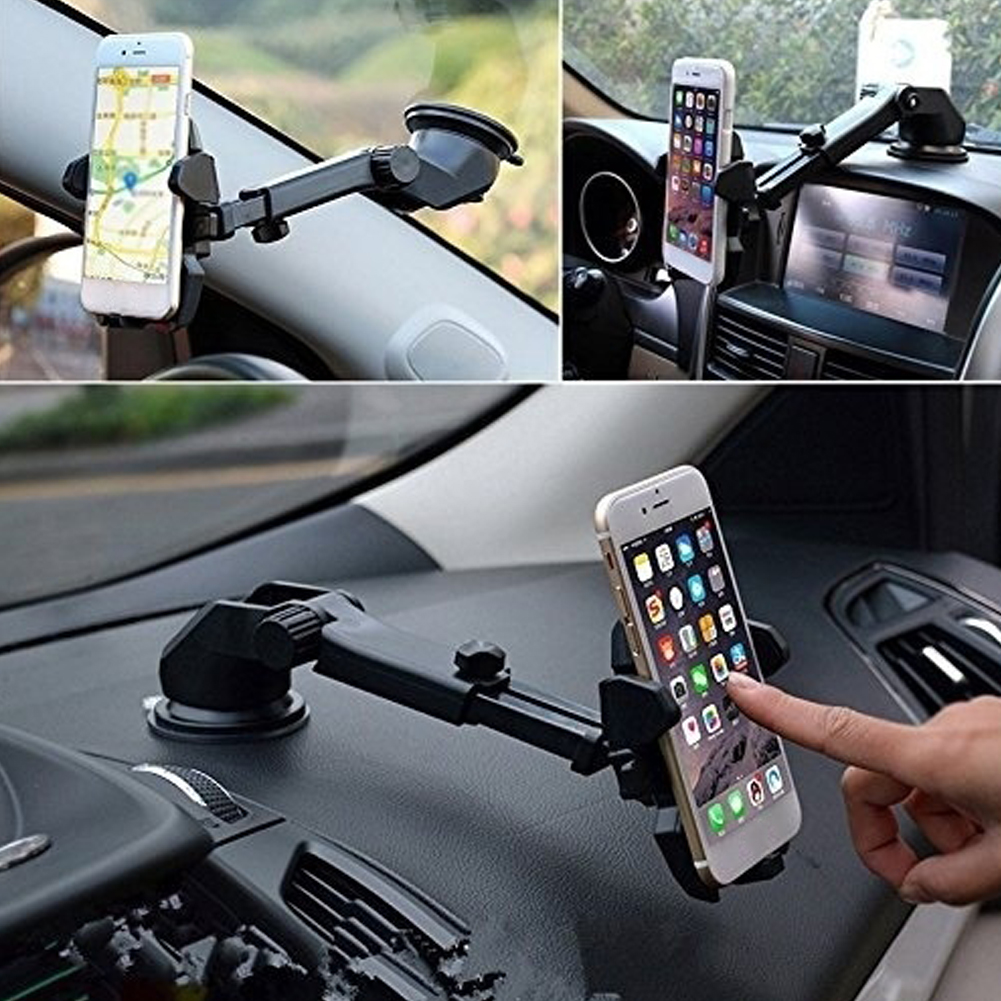 Car Phone Holder 360 Degrees Universal Smartphone Car Mount Holder Adjustable Phone Mounting Suction Cup Holder