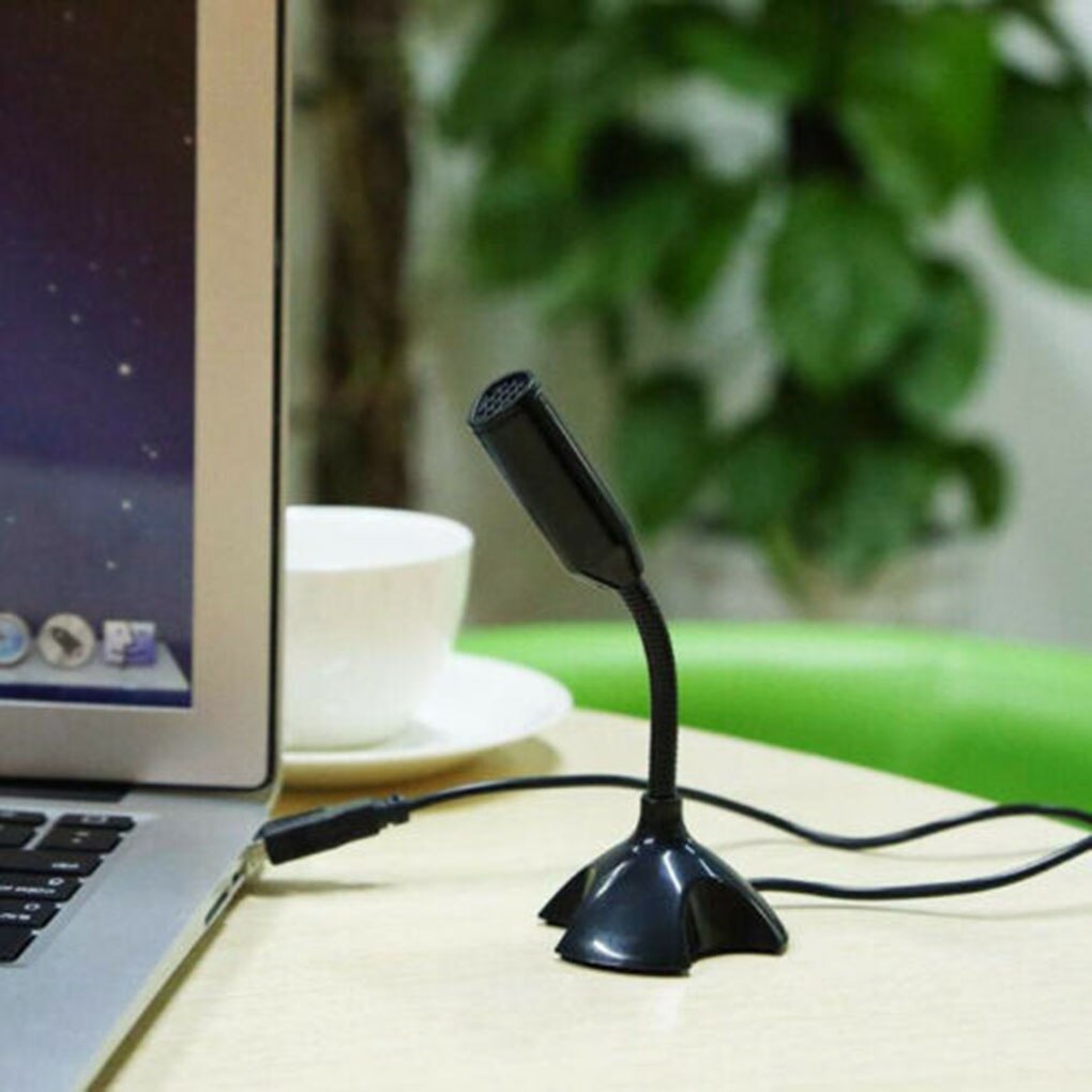 Desktop USB Microphone Computer Laptop Mini Microphone Flexible Tube Neck Adjustable PC Mic